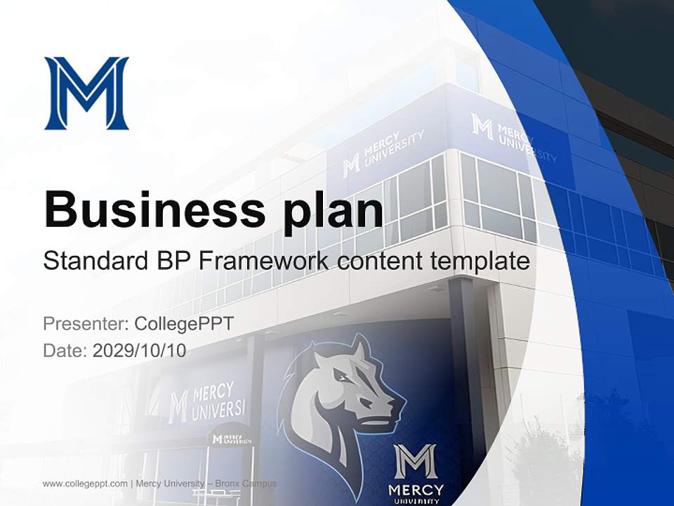 Mercy University – Bronx Campus Competition/Entrepreneurship Contest PPT Template4:3 ratio PPT effect preview image9