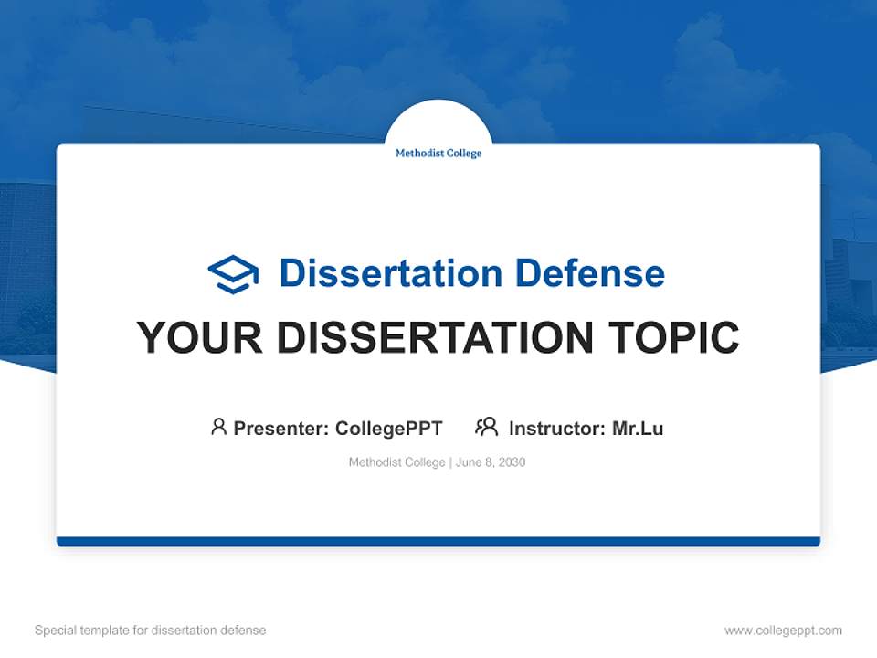 Methodist College Graduation Thesis Defense PPT Template4:3 ratio PPT effect preview image7
