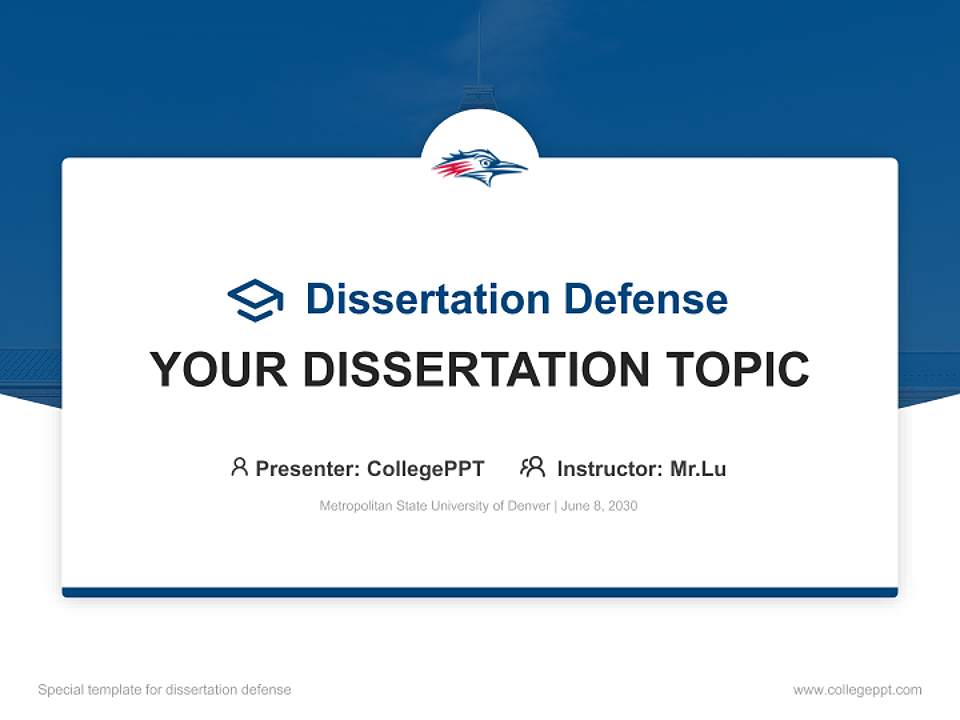 Metropolitan State University of Denver Graduation Thesis Defense PPT Template4:3 ratio PPT effect preview image7