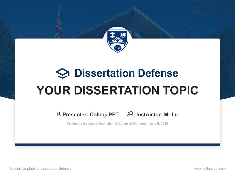 Middlebury Institute of International Studies at Monterey Graduation Thesis Defense PPT Template4:3 ratio PPT effect preview image7
