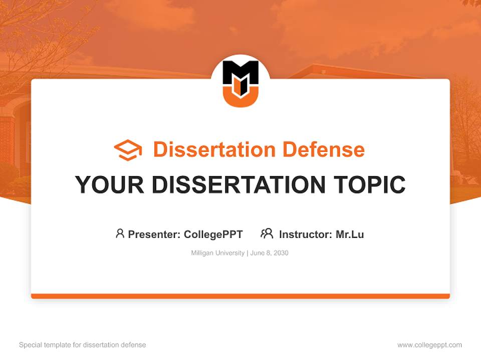Milligan University Graduation Thesis Defense PPT Template4:3 ratio PPT effect preview image7