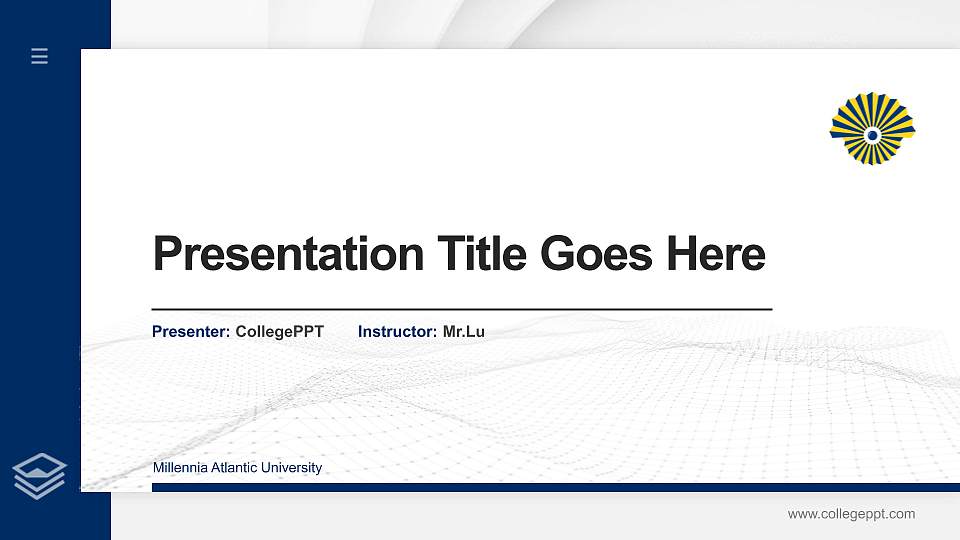 Millennia Atlantic University Thesis Proposal/Graduation Defense PPT Template16:9 ratio PPT effect preview image
