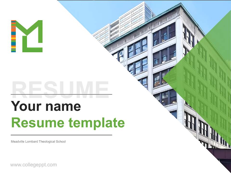 Meadville Lombard Theological School Resume PPT Template4:3 ratio PPT effect preview image5
