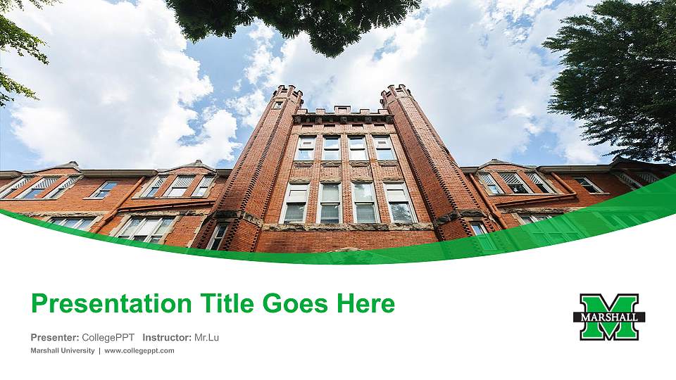 Marshall University Course/Courseware Creation PPT Template16:9 ratio PPT effect preview image