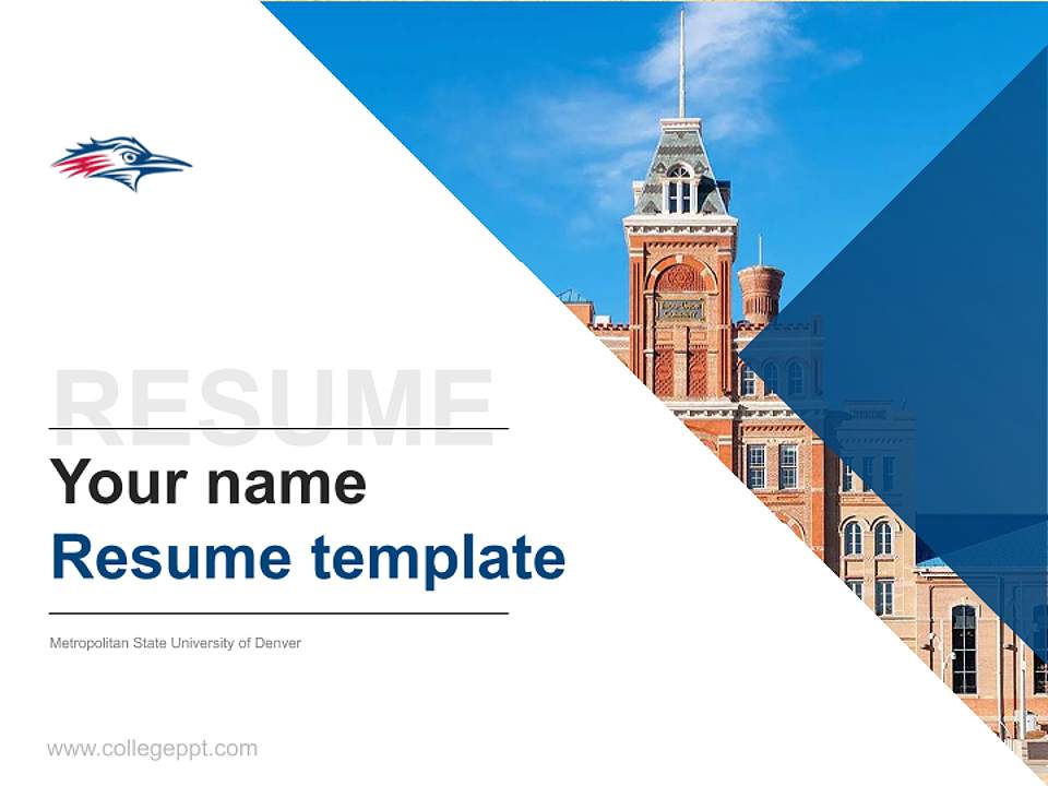 Metropolitan State University of Denver Resume PPT Template4:3 ratio PPT effect preview image5