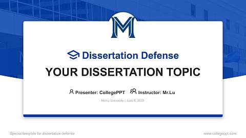 Mercy University Graduation Thesis Defense PPT Template
