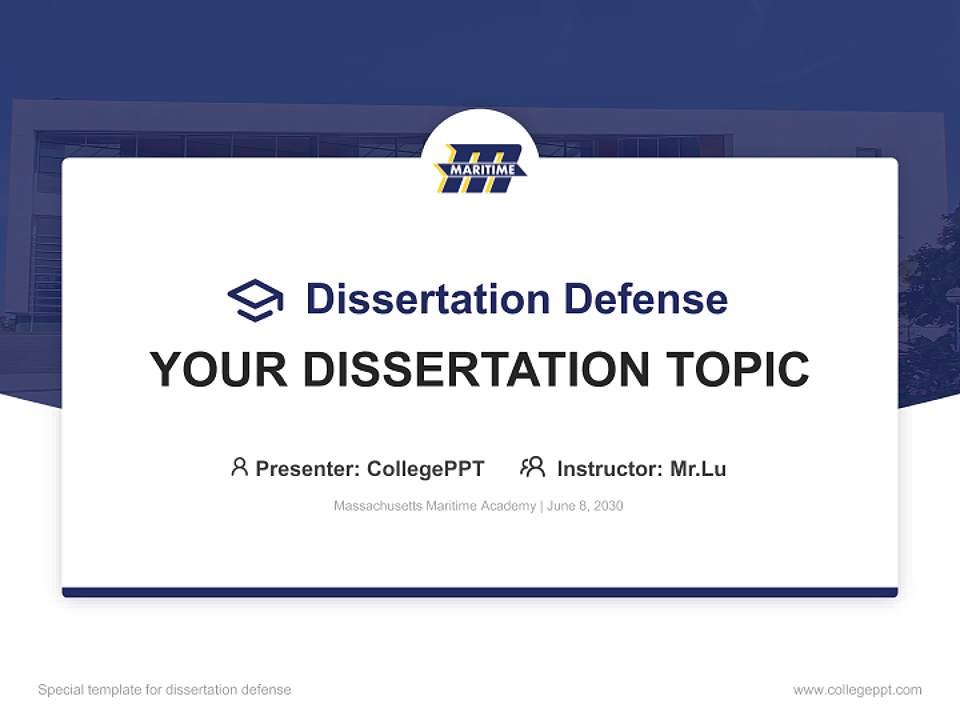 Massachusetts Maritime Academy Graduation Thesis Defense PPT Template4:3 ratio PPT effect preview image7