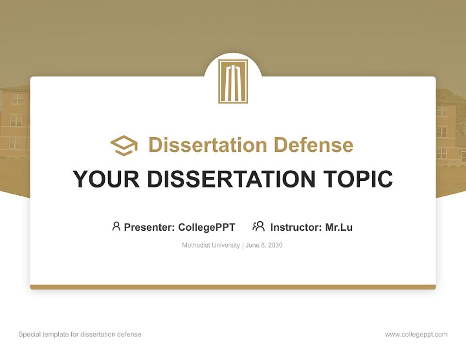 Methodist University Graduation Thesis Defense PPT Template4:3 ratio PPT effect preview image7