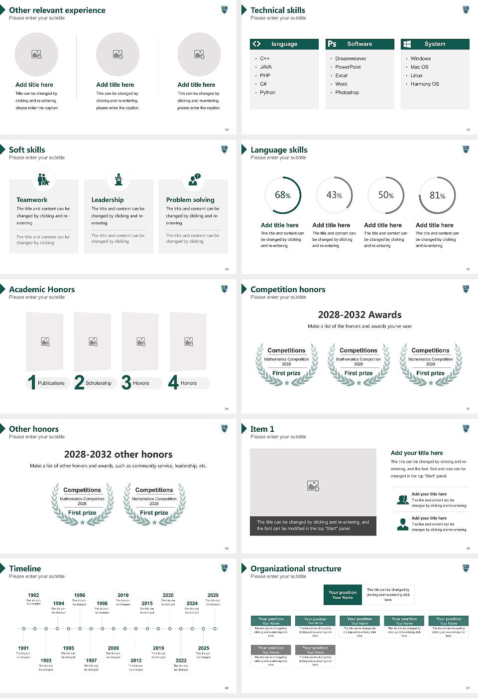 Mercyhurst University Resume PPT Template16:9 ratio PPT effect preview image3