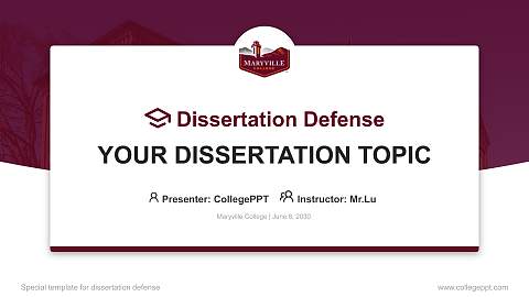 Maryville College Graduation Thesis Defense PPT Template