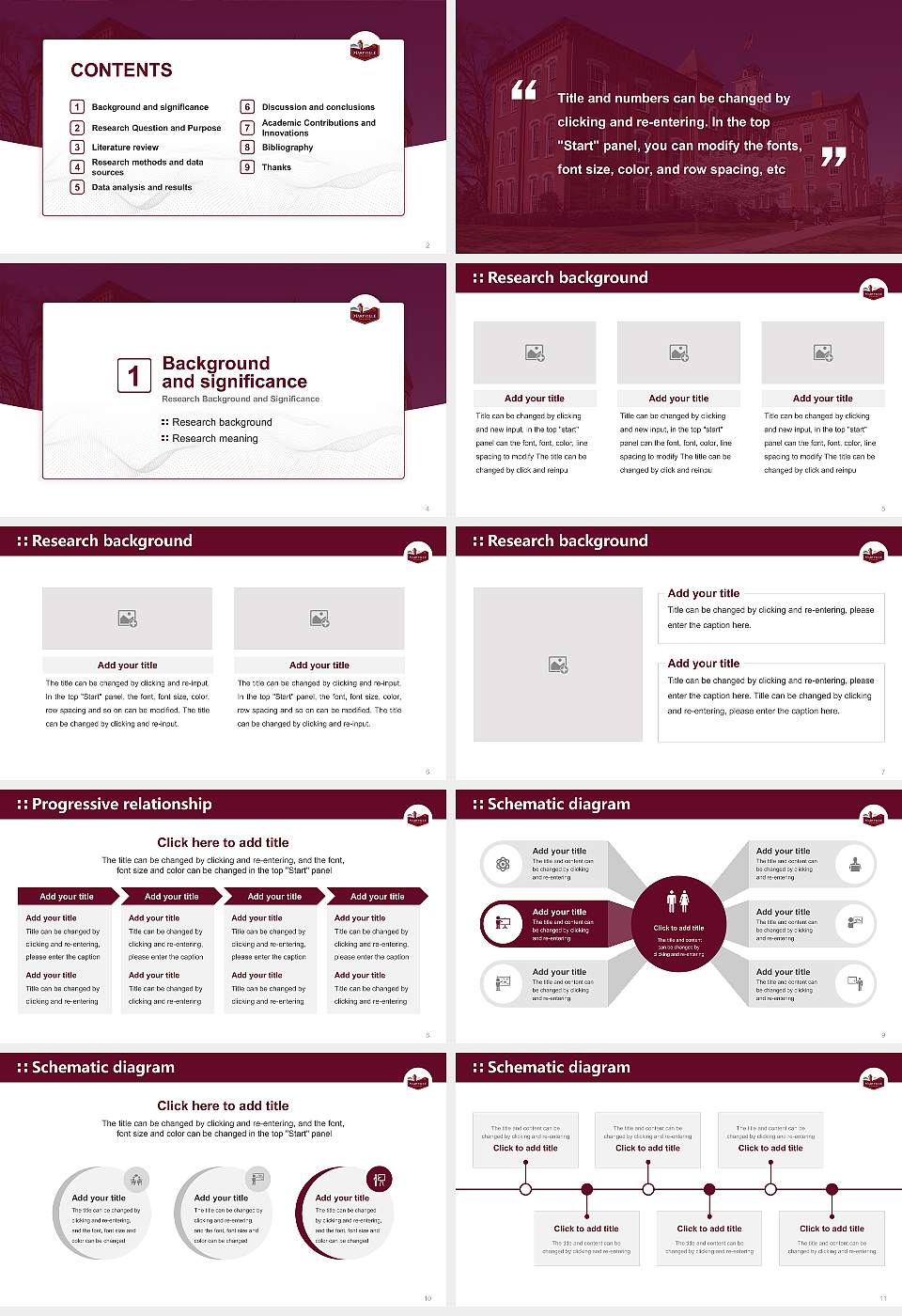 Maryville College Graduation Thesis Defense PPT Template16:9 ratio PPT effect preview image2