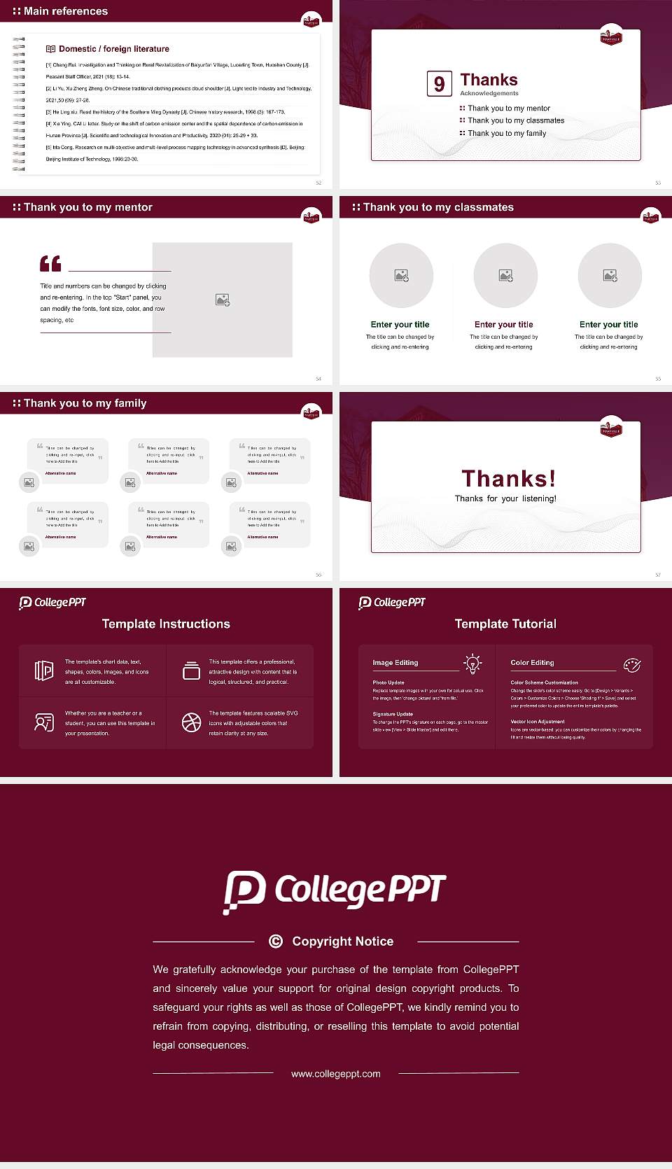 Maryville College Graduation Thesis Defense PPT Template16:9 ratio PPT effect preview image7