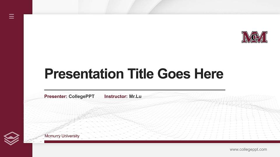 Mcmurry University Thesis Proposal/Graduation Defense PPT Template16:9 ratio PPT effect preview image