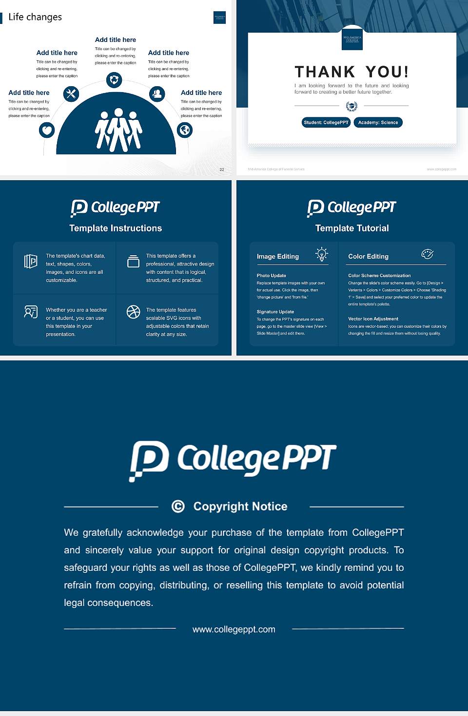 Mid-America College of Funeral Service National Scholarship Defense PPT Template4:3 ratio PPT effect preview image4