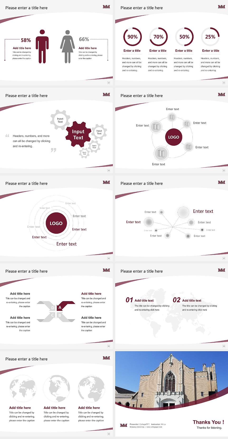 Mcmurry University Course/Courseware Creation PPT Template4:3 ratio PPT effect preview image4