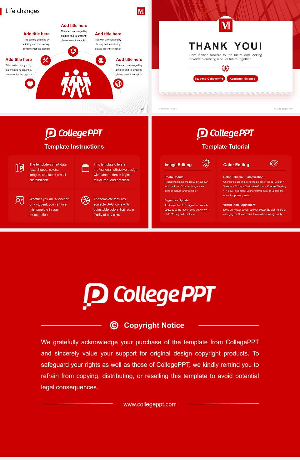 Mcpherson College National Scholarship Defense PPT Template4:3 ratio PPT effect preview image4