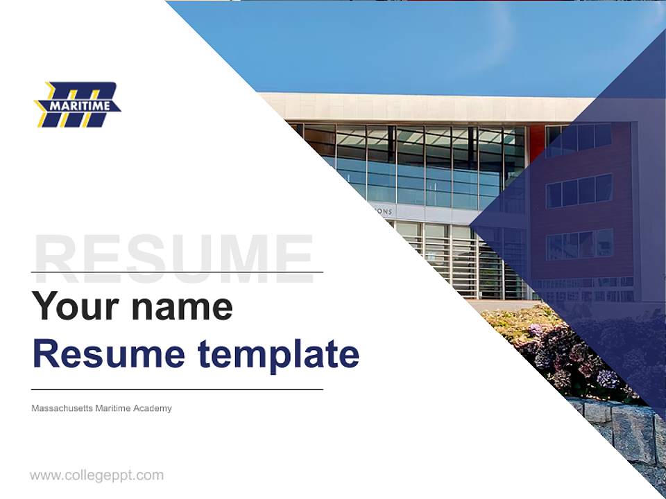 Massachusetts Maritime Academy Resume PPT Template4:3 ratio PPT effect preview image5