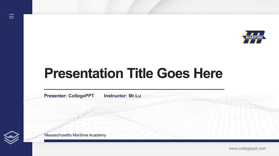 Massachusetts Maritime Academy Thesis Proposal/Graduation Defense PPT Template16:9 ratio PPT effect preview image