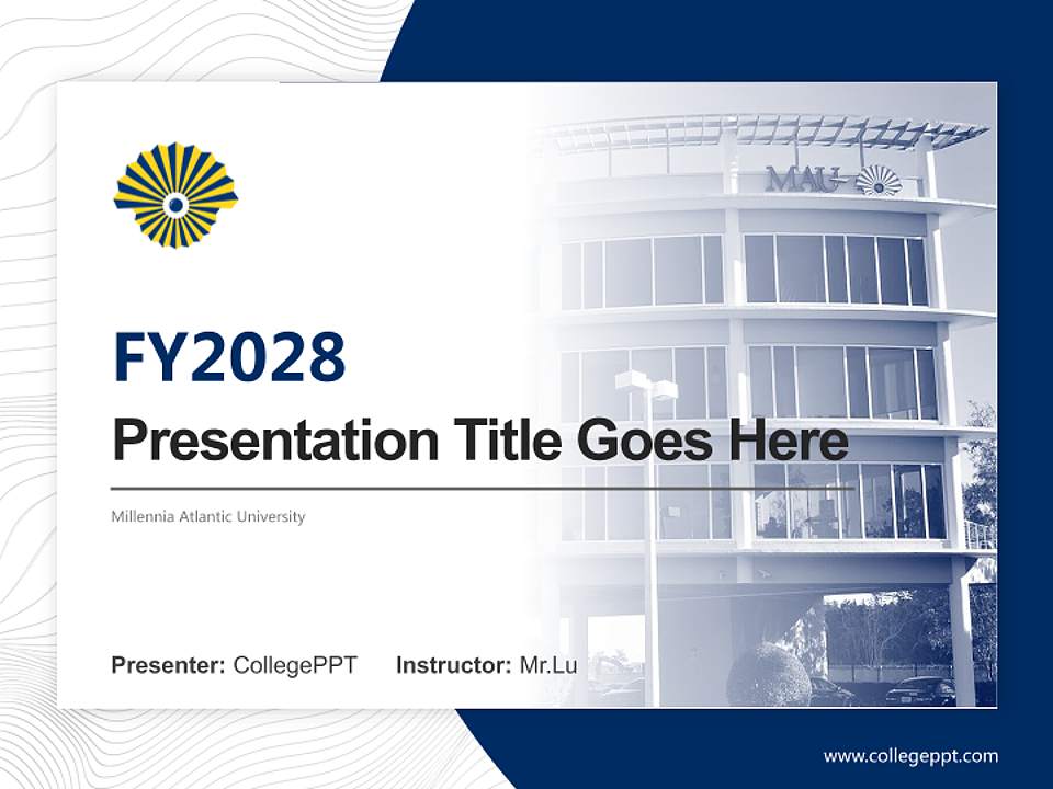 Millennia Atlantic University Academic Presentation/Research Findings Report PPT Template4:3 ratio PPT effect preview image5