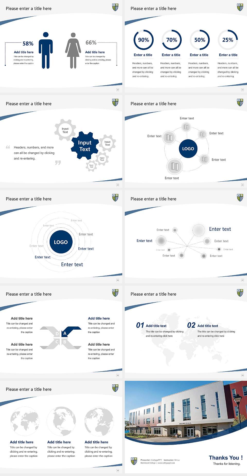 Merrimack College Course/Courseware Creation PPT Template4:3 ratio PPT effect preview image4