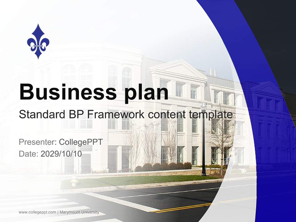 Marymount University Competition/Entrepreneurship Contest PPT Template4:3 ratio PPT effect preview image9