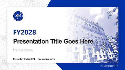 Marymount Manhattan College Academic Presentation/Research Findings Report PPT Template