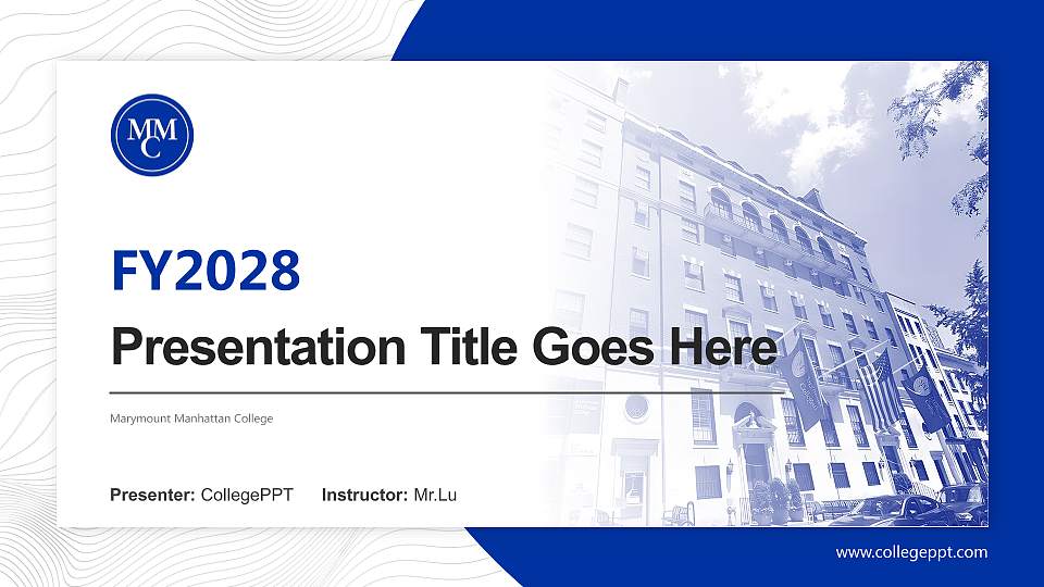 Marymount Manhattan College Academic Presentation/Research Findings Report PPT Template16:9 ratio PPT effect preview image