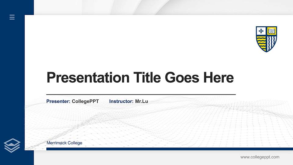 Merrimack College Thesis Proposal/Graduation Defense PPT Template16:9 ratio PPT effect preview image