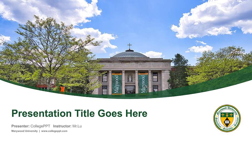 Marywood University Course/Courseware Creation PPT Template16:9 ratio PPT effect preview image