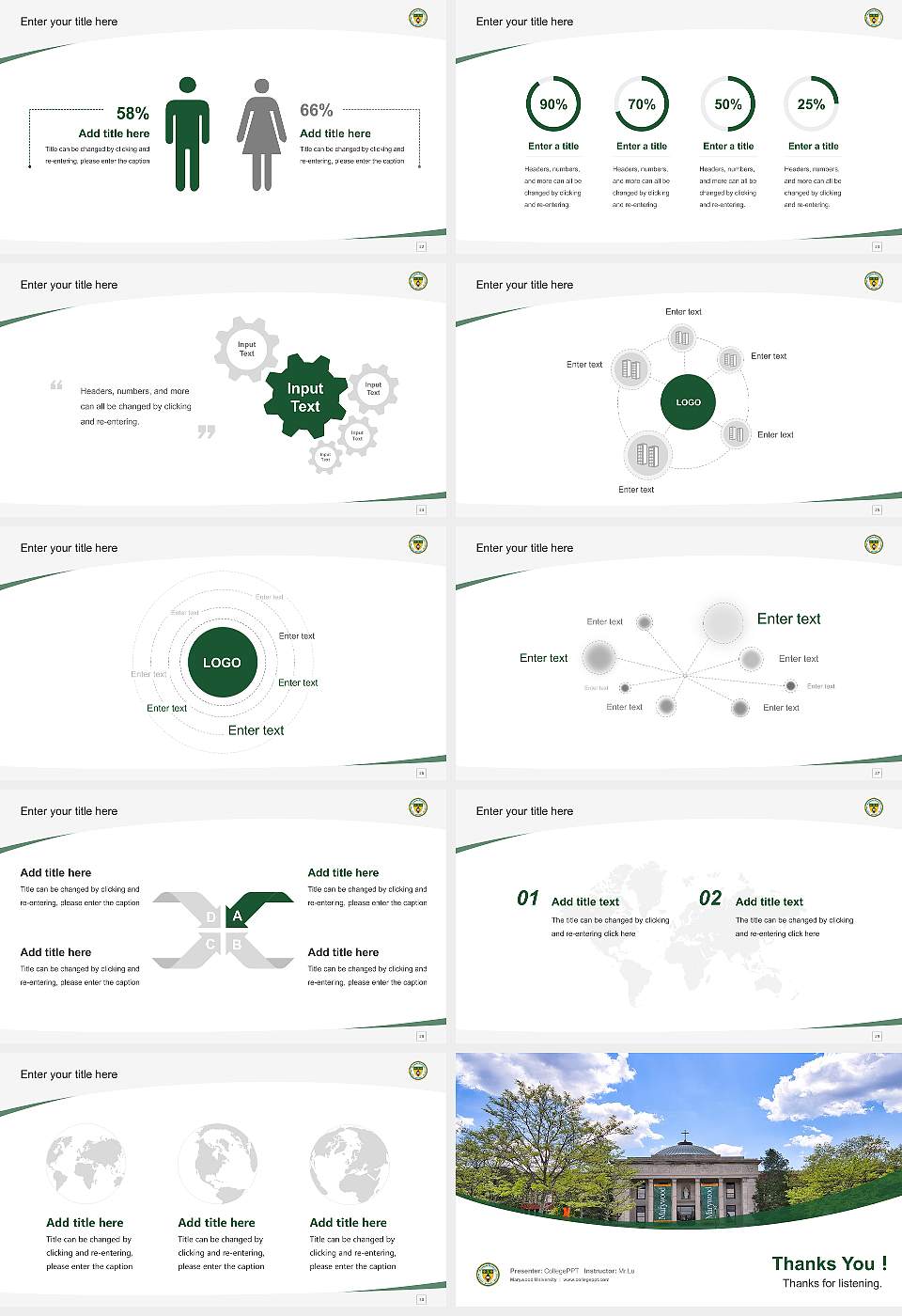 Marywood University Course/Courseware Creation PPT Template16:9 ratio PPT effect preview image4