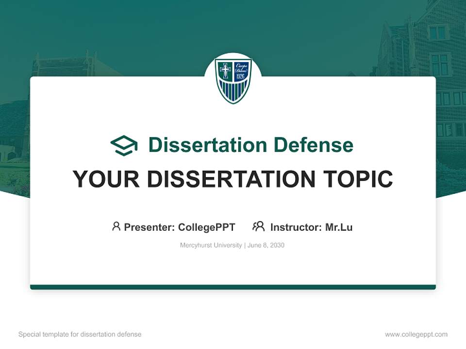 Mercyhurst University Graduation Thesis Defense PPT Template4:3 ratio PPT effect preview image7