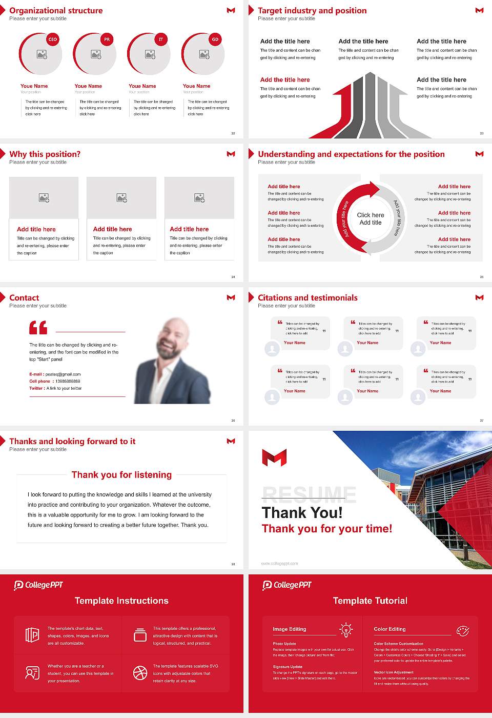 Maryville University of Saint Louis Resume PPT Template16:9 ratio PPT effect preview image4