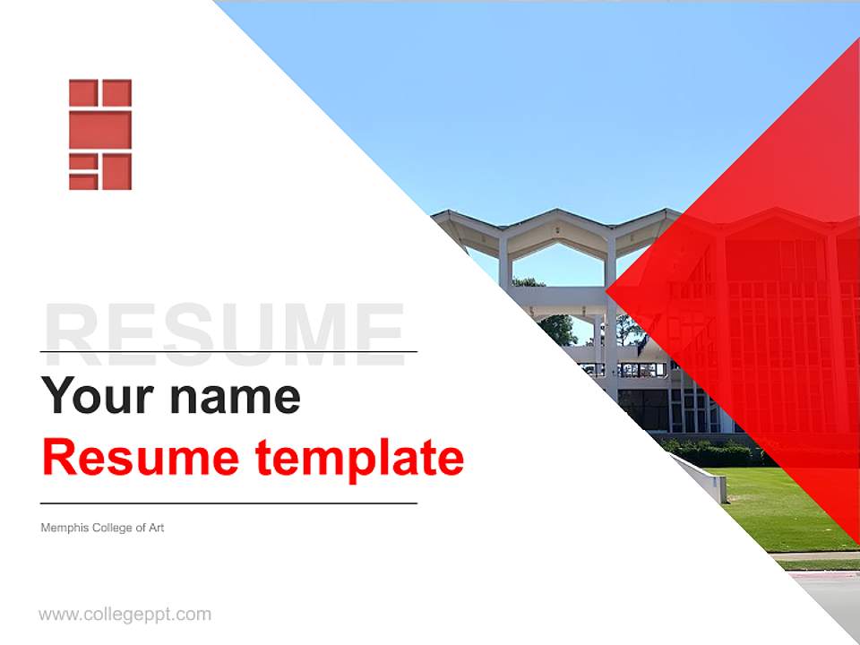 Memphis College of Art Resume PPT Template4:3 ratio PPT effect preview image5