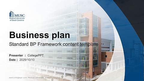 Medical University of South Carolina Competition/Entrepreneurship Contest PPT Template
