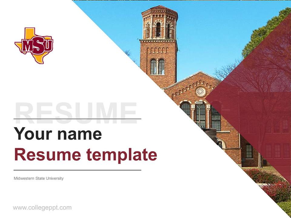 Midwestern State University Resume PPT Template4:3 ratio PPT effect preview image5