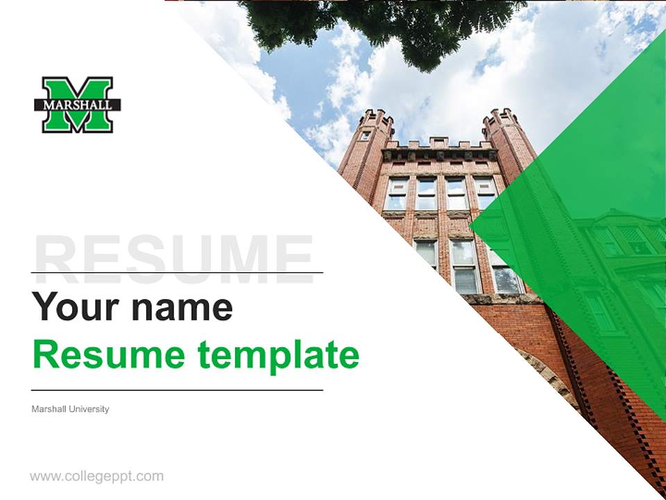 Marshall University Resume PPT Template4:3 ratio PPT effect preview image5
