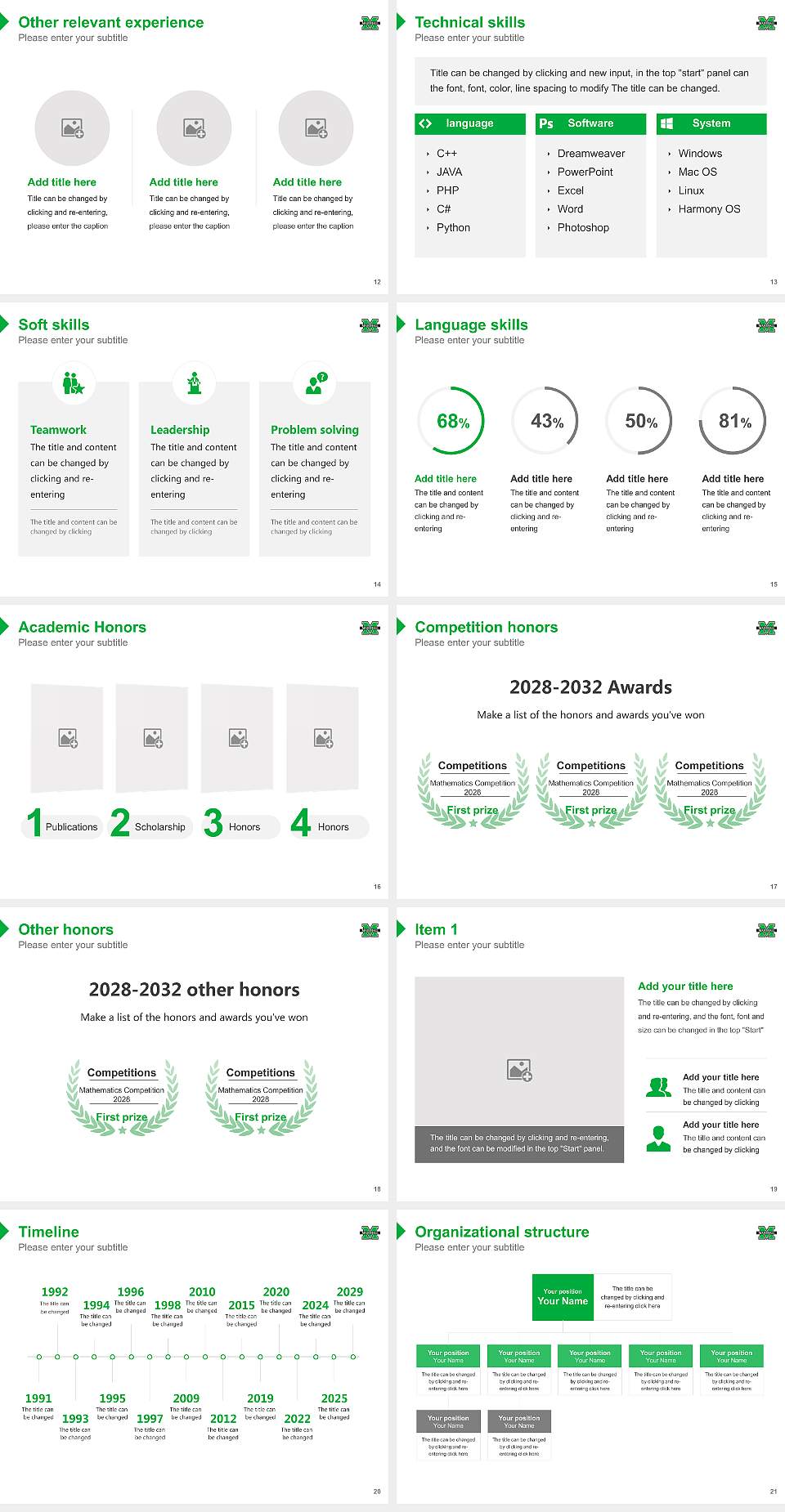Marshall University Resume PPT Template4:3 ratio PPT effect preview image3