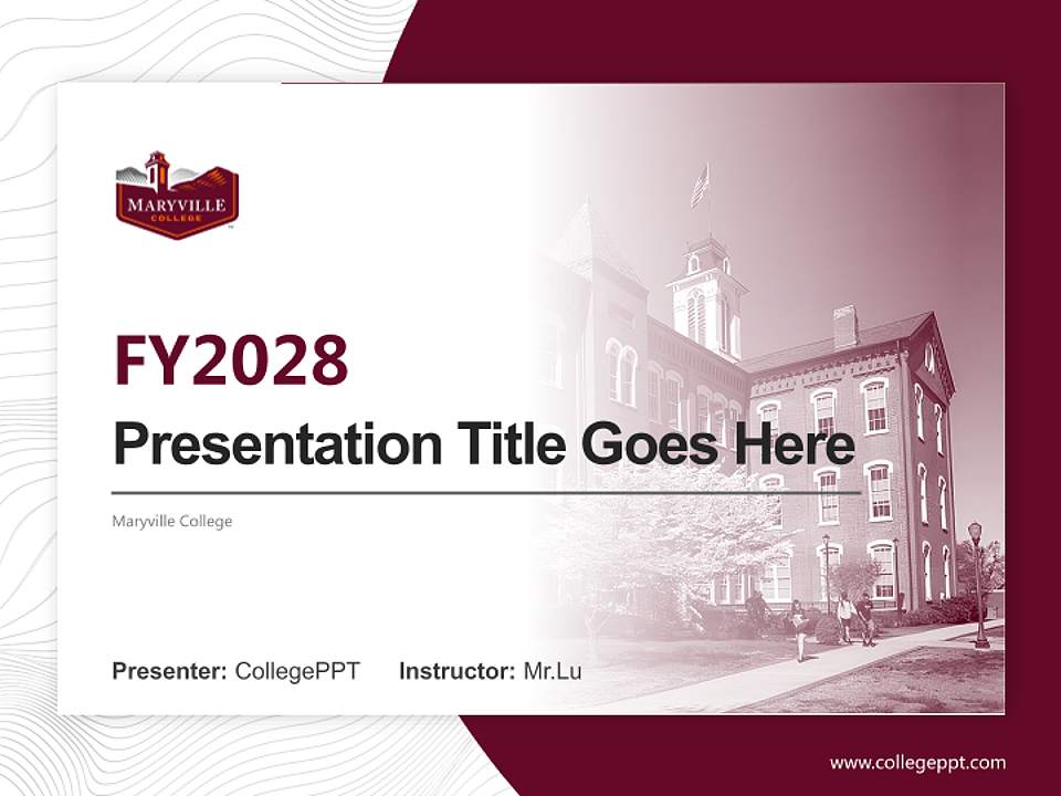 Maryville College Academic Presentation/Research Findings Report PPT Template4:3 ratio PPT effect preview image5