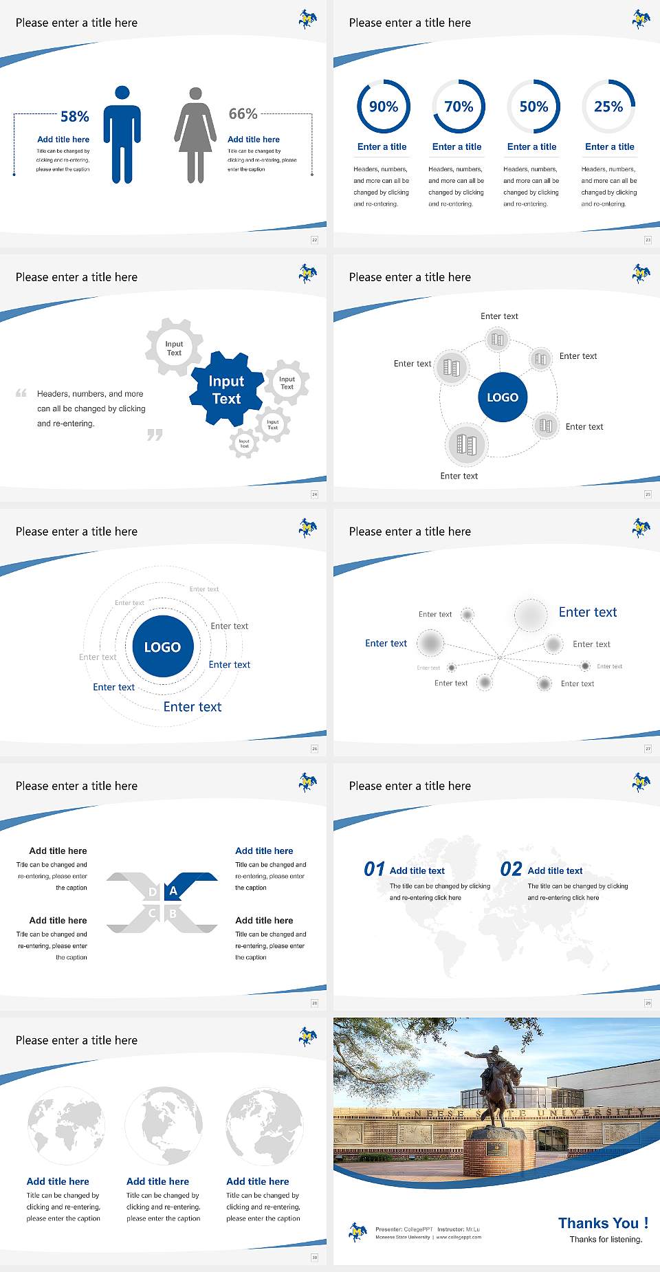 Mcneese State University Course/Courseware Creation PPT Template4:3 ratio PPT effect preview image4