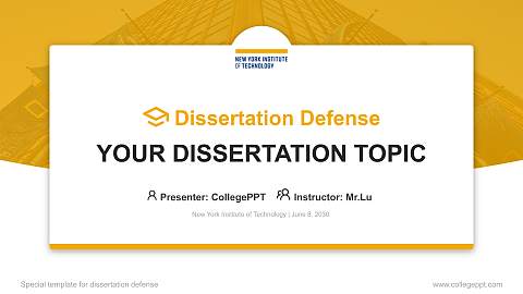 New York Institute of Technology Graduation Thesis Defense PPT Template