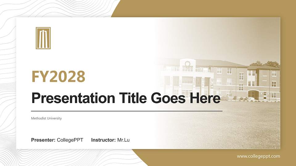 Methodist University Academic Presentation/Research Findings Report PPT Template16:9 ratio PPT effect preview image