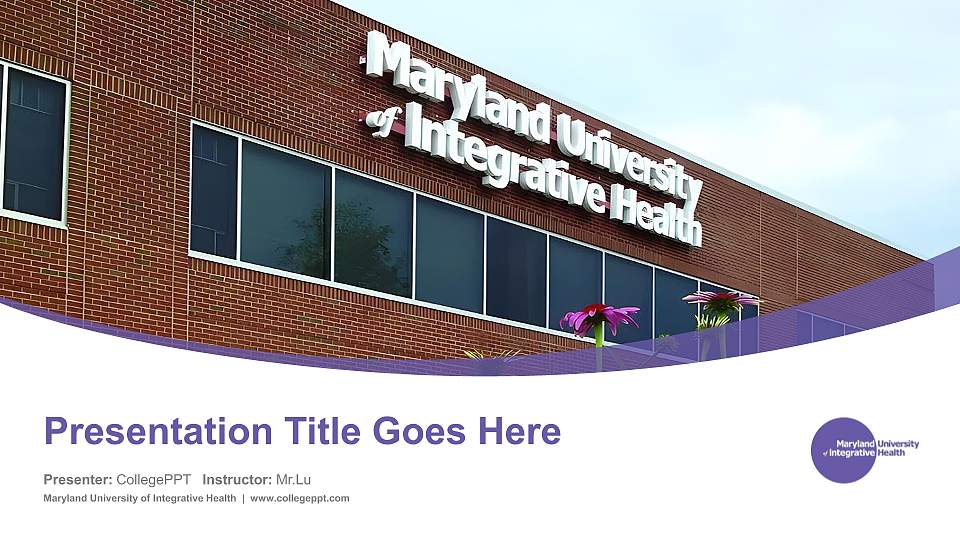Maryland University of Integrative Health Course/Courseware Creation PPT Template16:9 ratio PPT effect preview image