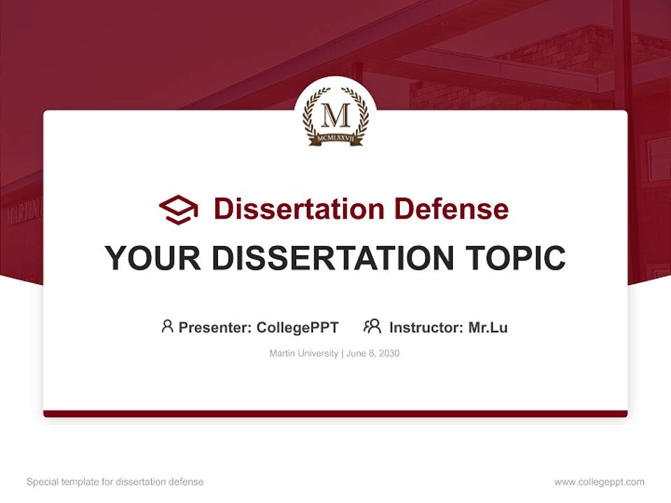 Martin University Graduation Thesis Defense PPT Template4:3 ratio PPT effect preview image7