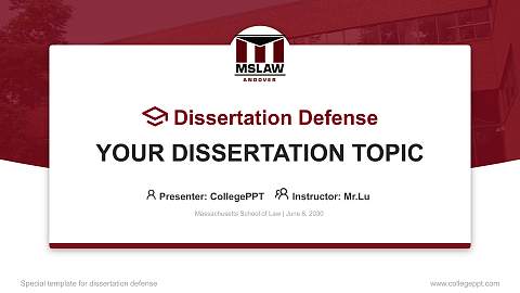 Massachusetts School of Law Graduation Thesis Defense PPT Template