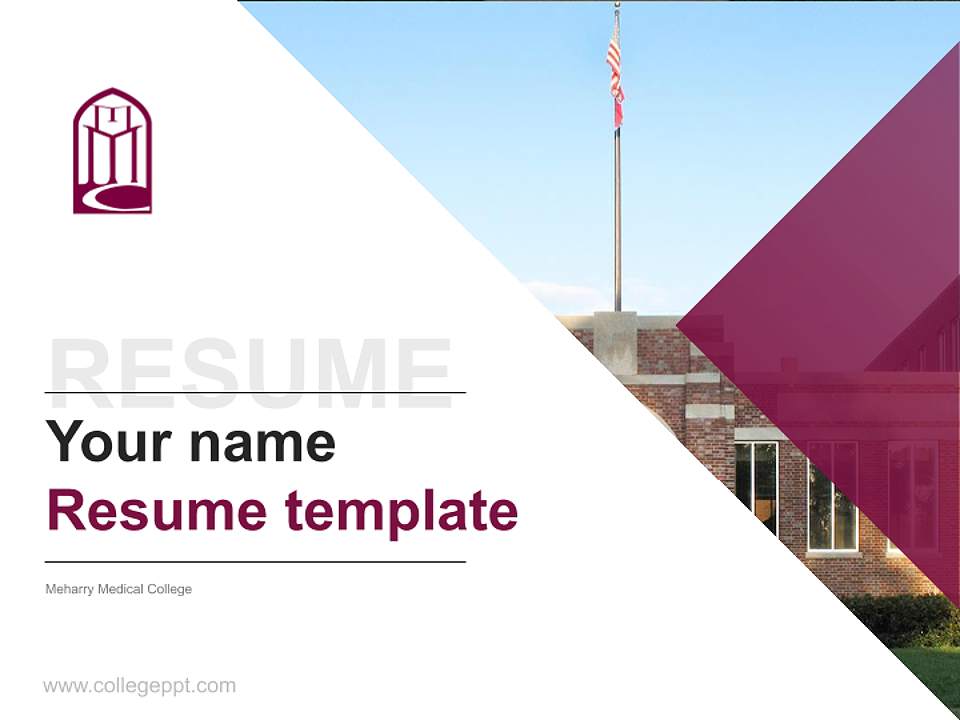 Meharry Medical College Resume PPT Template4:3 ratio PPT effect preview image5