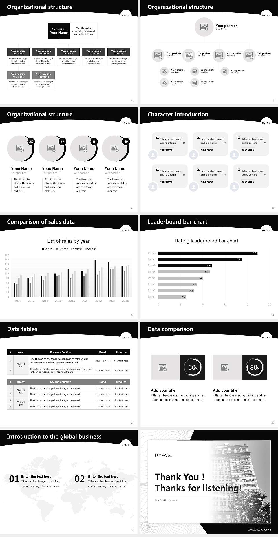 New York Film Academy Academic Presentation/Research Findings Report PPT Template4:3 ratio PPT effect preview image4