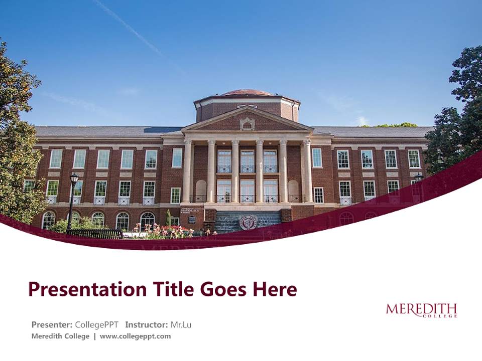 Meredith College Course/Courseware Creation PPT Template4:3 ratio PPT effect preview image5