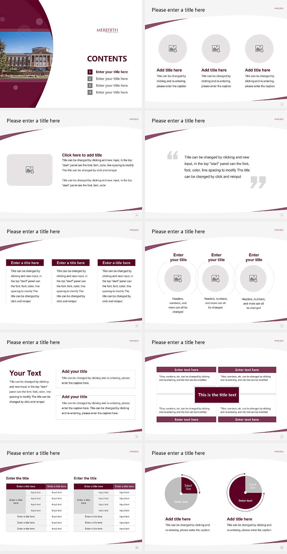 Meredith College Course/Courseware Creation PPT Template4:3 ratio PPT effect preview image2
