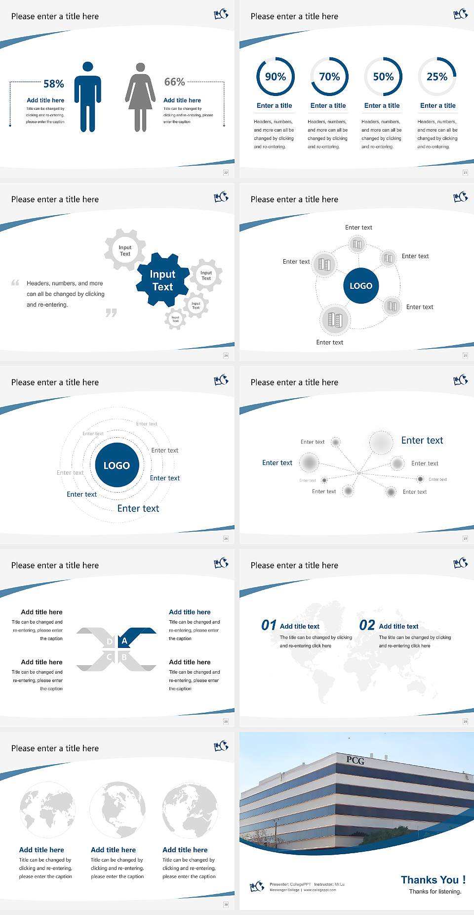 Messenger College Course/Courseware Creation PPT Template4:3 ratio PPT effect preview image4