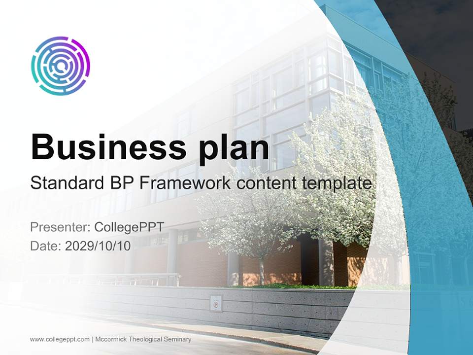 Mccormick Theological Seminary Competition/Entrepreneurship Contest PPT Template4:3 ratio PPT effect preview image9